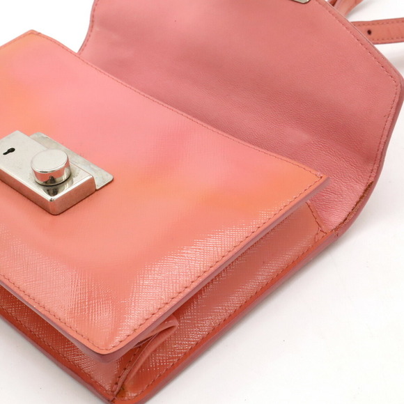 PRADA Pink Leather Saffiano Pochette Shoulder Bag - Picture 8 of 10